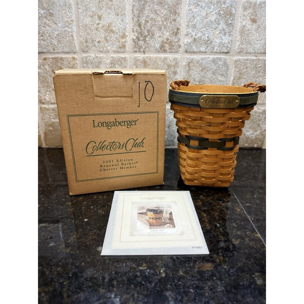 LONGABERGER 2001 Collectors Club Charter Member Renewal Basket